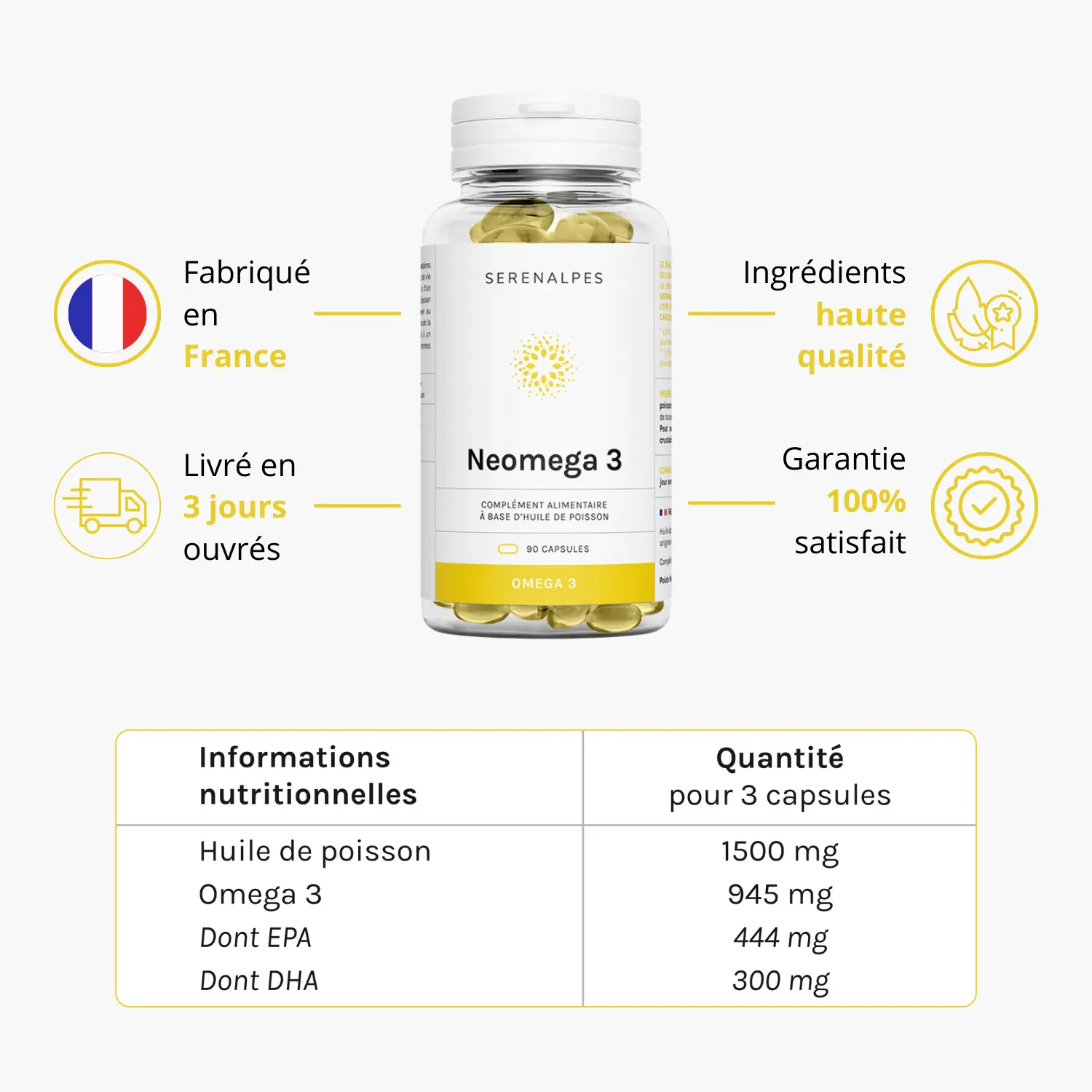 grille nutritionnelle Neomega 3