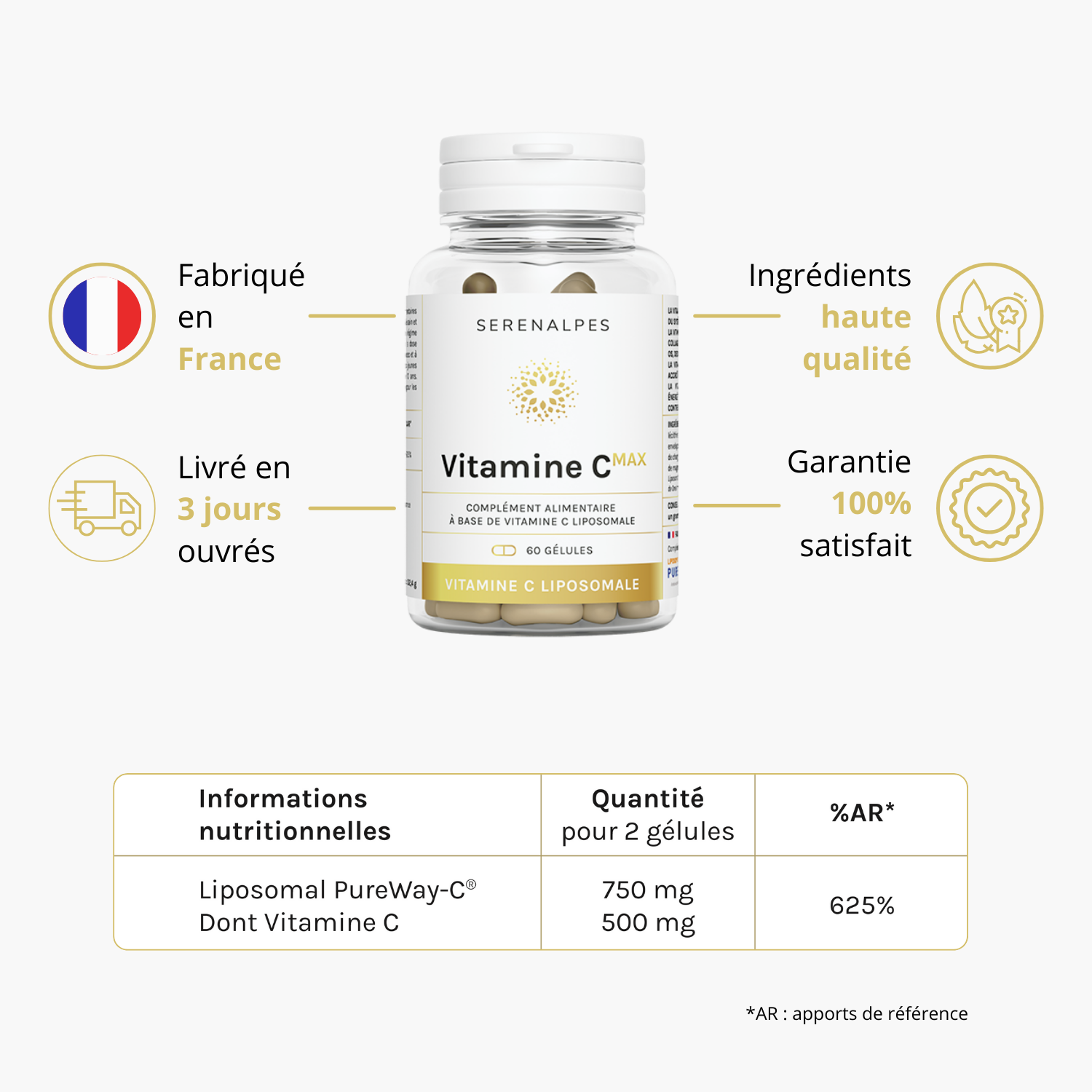 grille nutritionnelle Vitamine C Serenalpes