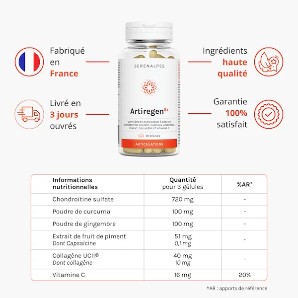 Tableau nutritionnel artiregen 6x Serenalpes