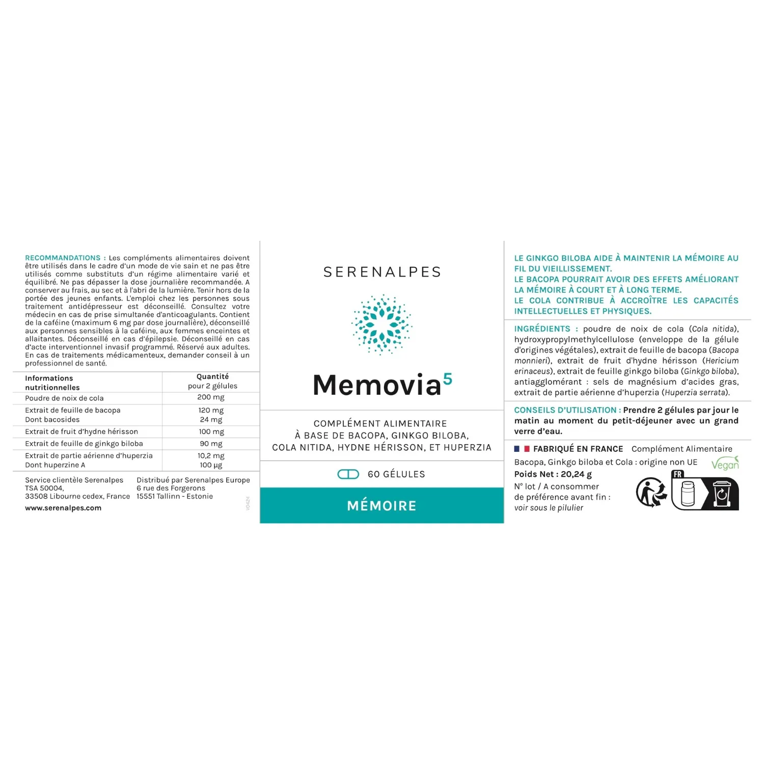 Etiquette memovia 5 Serenalpes Etiquette memovia 5 Serenalpes